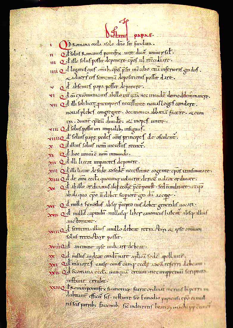 Dictatus papae (1090) Idade Média Prof. Dr. Ricardo da Costa